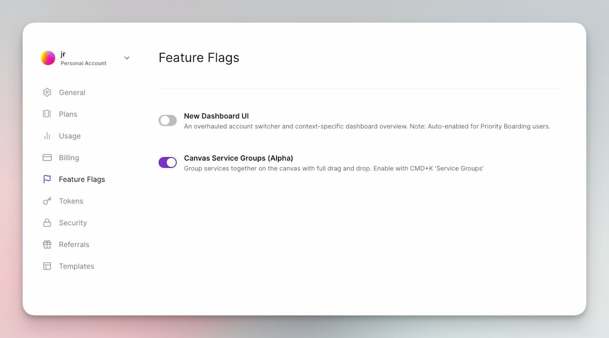 Enable service groups feature flag